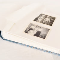 light blue geometric- traditional album-glassine sheet-handmade-the idle bindery