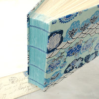 blue swirls-photo album-spine-handmade-london