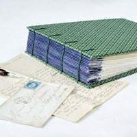 green and purple-photo album-coptic stitch-handmade-london