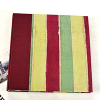 maroon lime striped album-traditional-cover-handmade